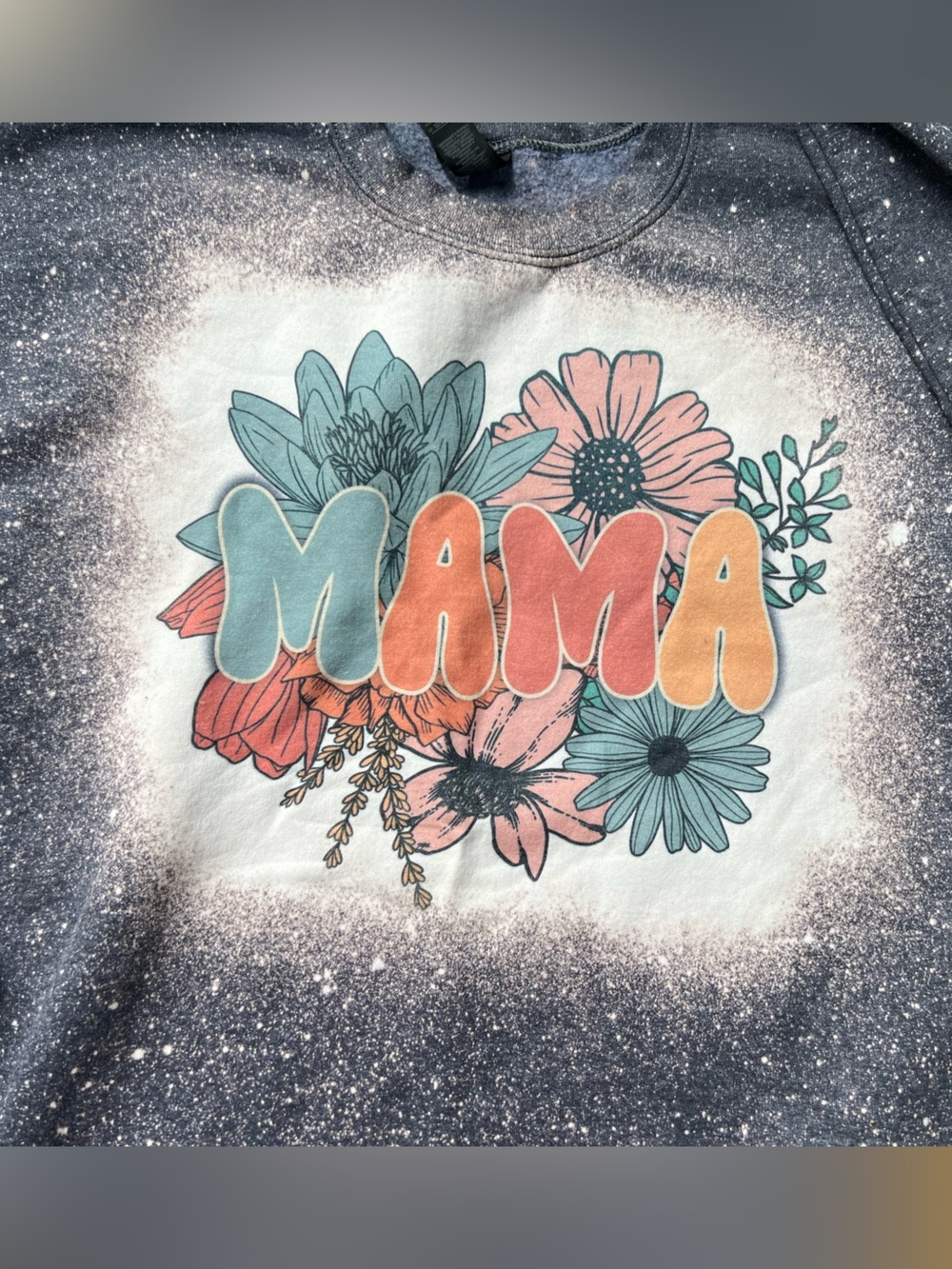 Gildan Medium Heavy Blend Heather Gray MAMA Sweatshirt - Picture 5 of 7